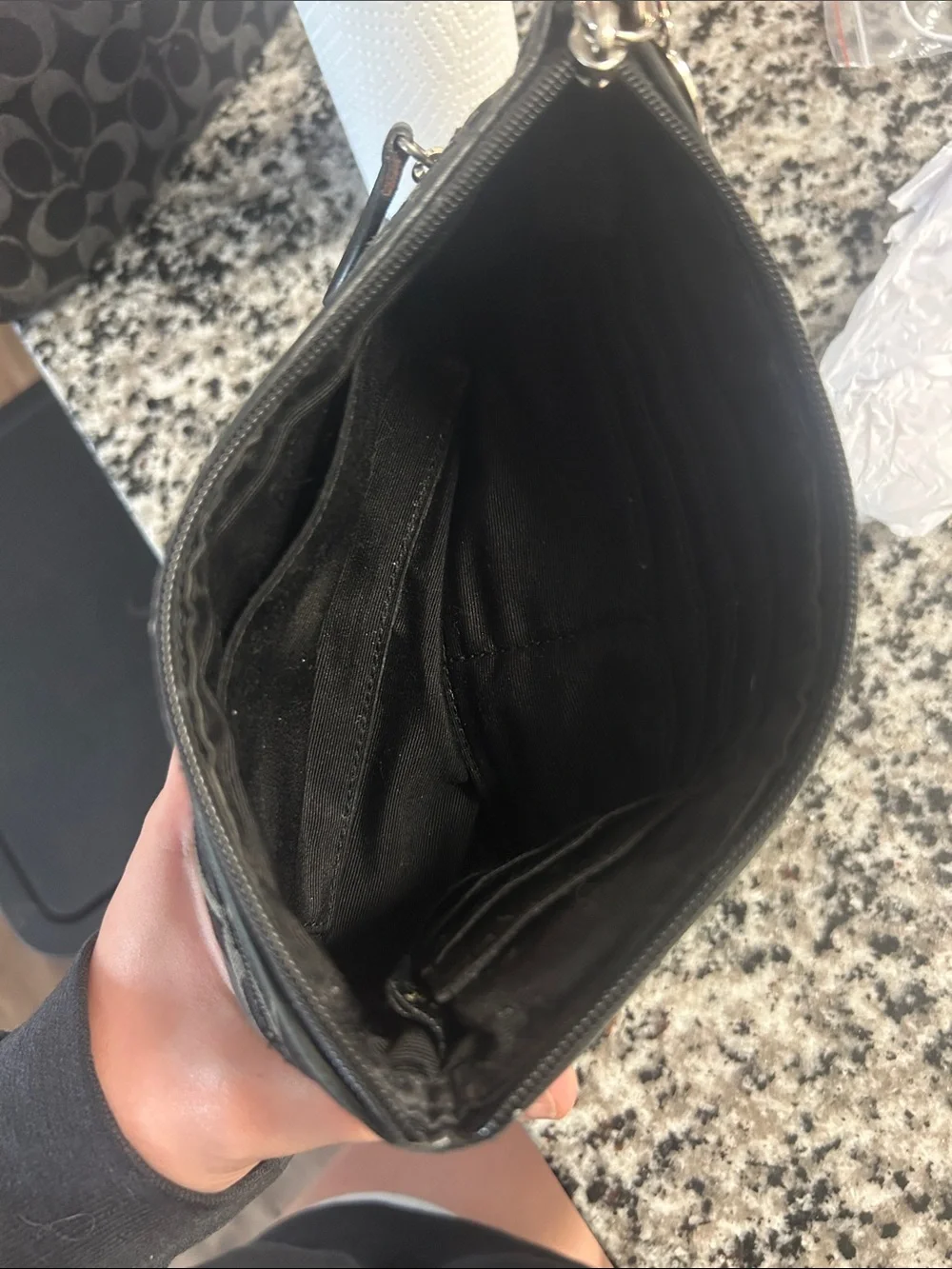 Coach Monogram Pouch in Black and Brown